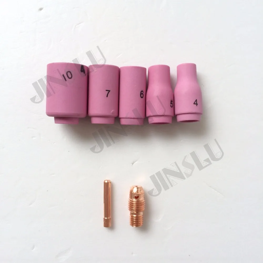 150PCS WP-9 WP9 TIG Consumables Spare Parts Ceramic nozzle Collet 2.4mm & Collet Body 2.4mm