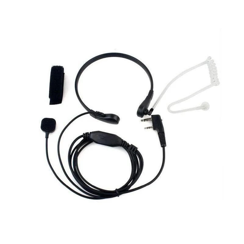 2 Pin PPT baofeng Headset Throat Microphone For uv 5r baofeng uv-5r BF-888S Kenwood Accessories Radio Walkie Talkie Throat Mic