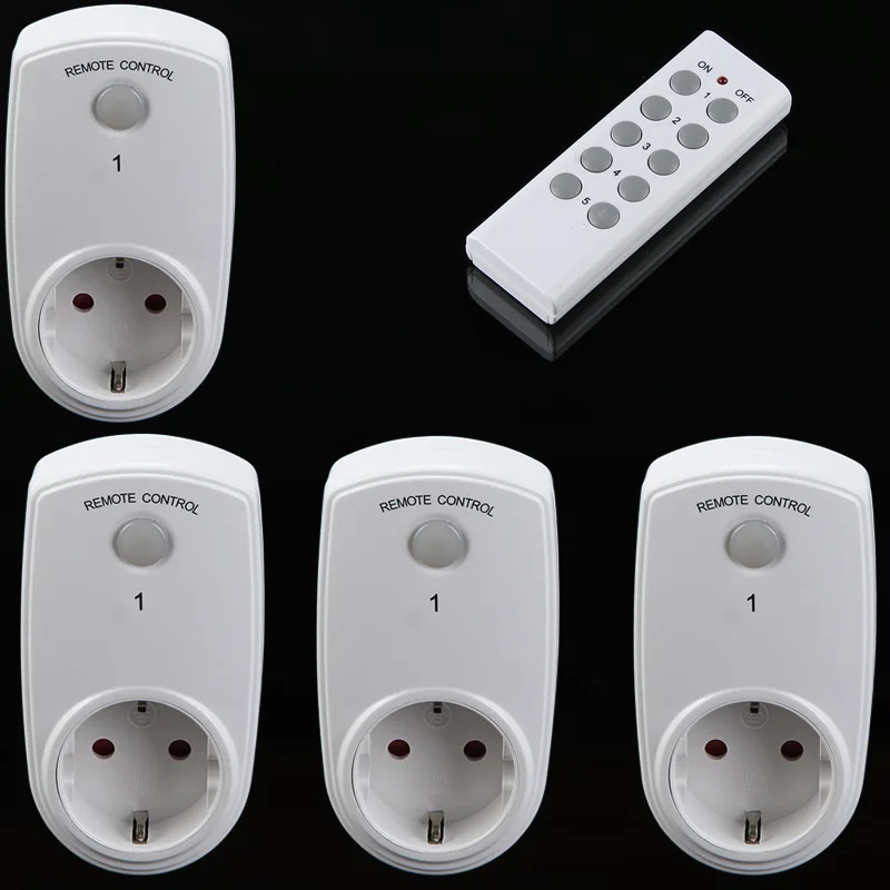 

4-5pcs Wireless Remote Control Home House Power Outlet Light Switch Socket +1 Remote EU US UK Connector Plug Smart Socket