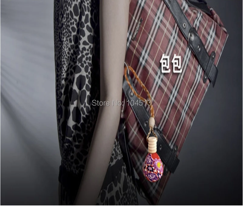 New fashion 10-15 ml Car hang decoration Ceramic essence oil Perfume bottle Hang rope empty bottle free shipping