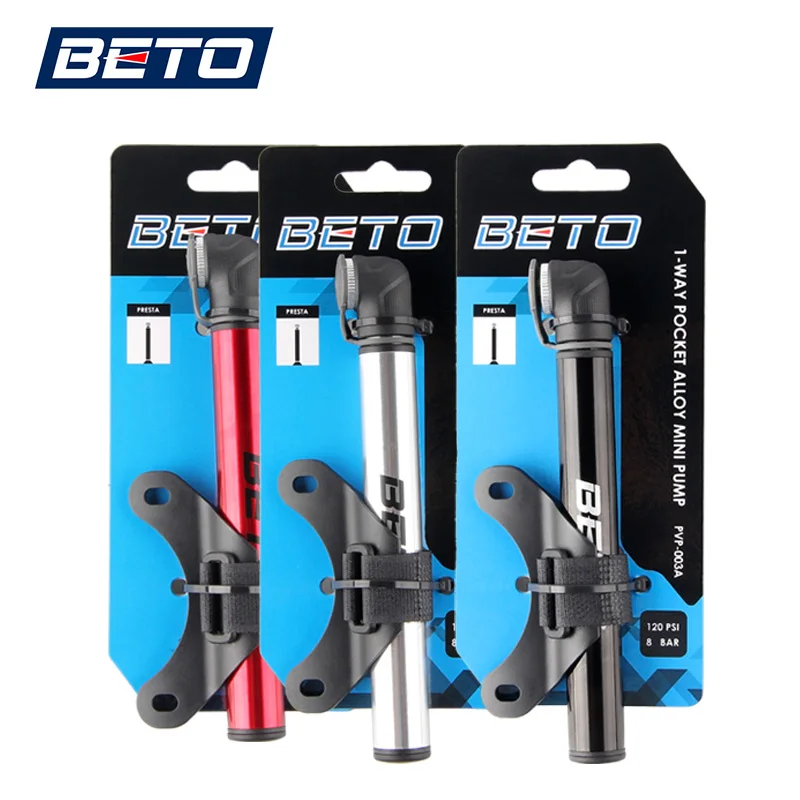 Beto Bicycle Pumps Presta Valve Adapter Mini Hand Pump For Bicycle 120 psi Road Bike Pump Air Inflator Cycle Bicycle Pump Tire