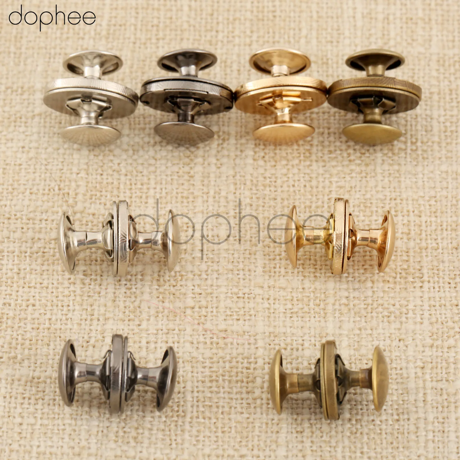 dophee 10sets 14/18mm Thin Strong Magnetic Snap Double-Sided Rivets Stud Closure Clasp Fastener Parts For Wallet Bags Clothes