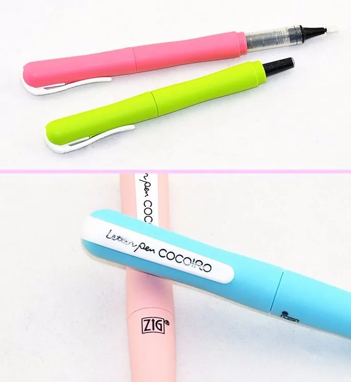 ZIG Kuretake Cocoiro Lettering Pens Calligraphy Brush Pen Hard Tip
