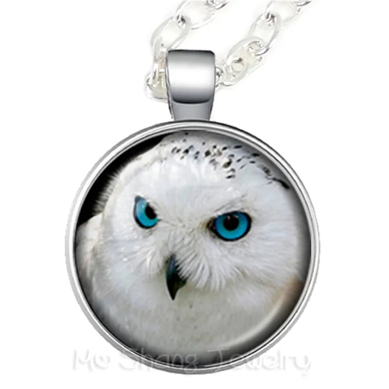 Owl Glass Carbochon Anime Necklace Women Trinket Tree Pendant  Glass Flower Sweater chain Female Jewelry Souvenir