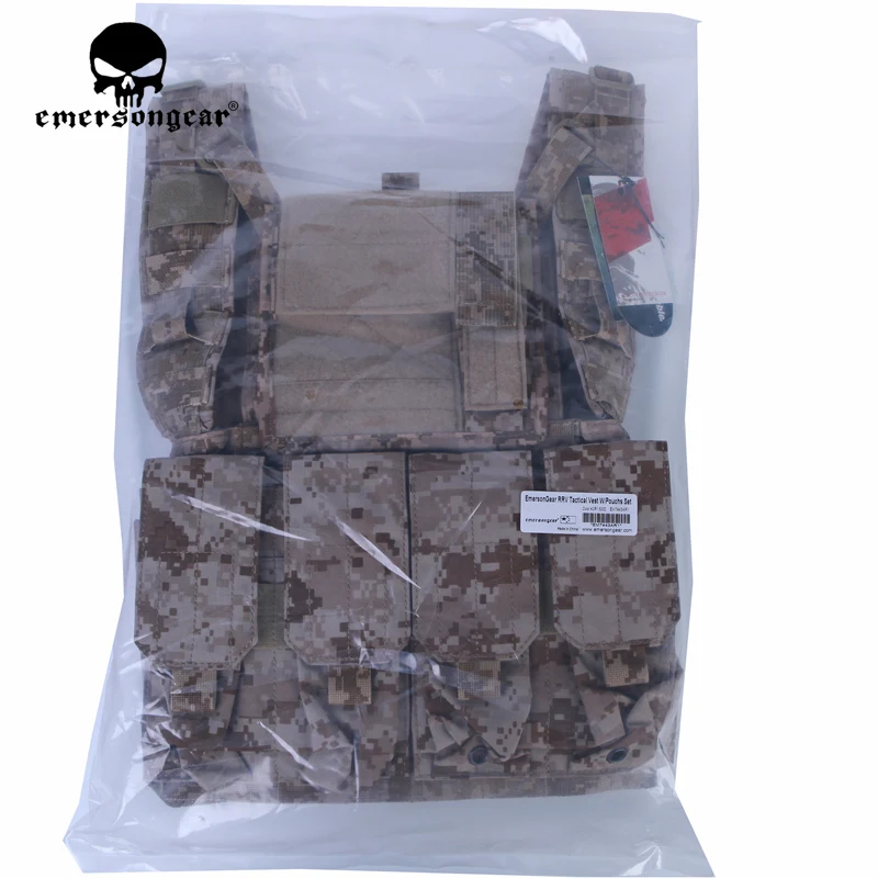 Navy Seals Combat Emersongear RRV Tactical Vest With Pouchs Set Camouflage Camo Gear Airsoftsports Multicam AOR1