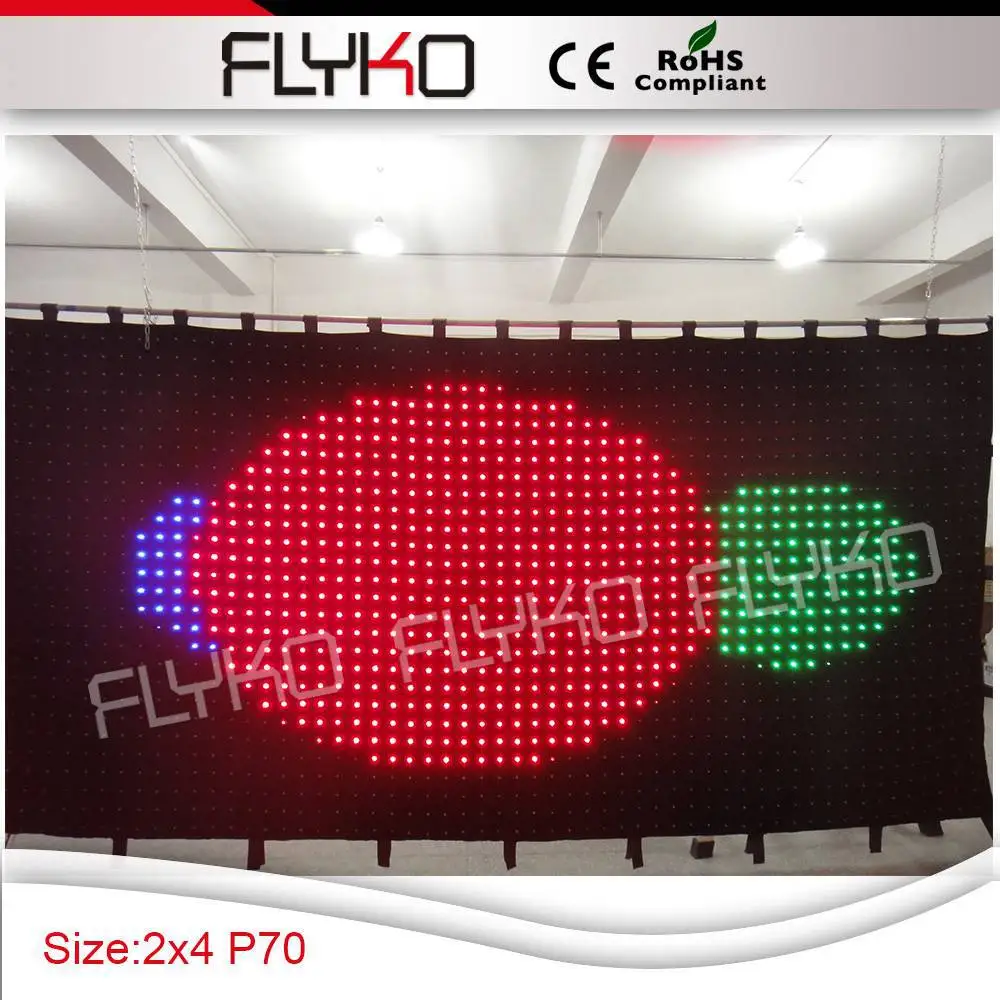 Free shipping P7 2X4M New design good selling led shower curtain for stage decoration