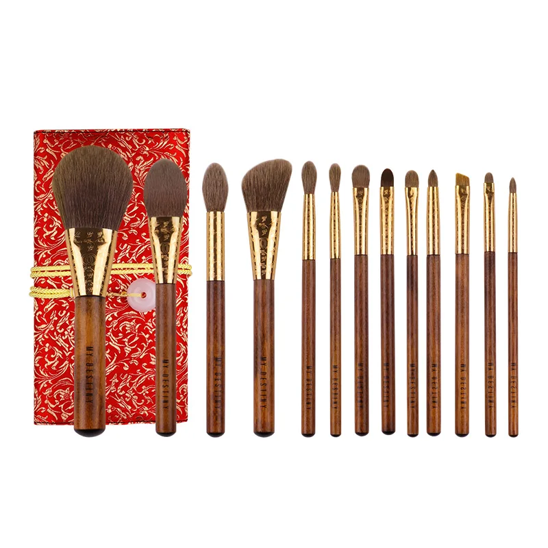 MyDestiny Luxurious Traditional Brush Set 13-Brushes Super Soft Australian Squirrel Hair Face Eye Brushes - Beauty Makeup Tools