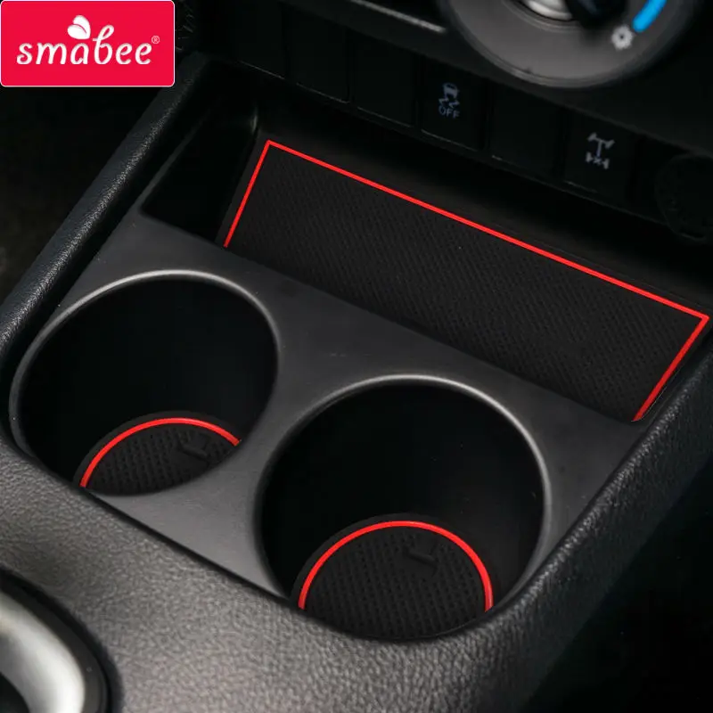 SMABEE Gate Slot Cup Mats For Toyota Hilux SR5 4x4 Hilux REVO Hi-Rider Manual 2015-2022 Non-Slip Door Pad Accessories Anti-Slip