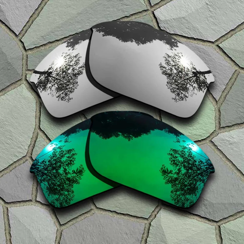 Chrome&Jade Green Anti-scratch Polarized Replacement Lenses for Oakley Bottle Rocket