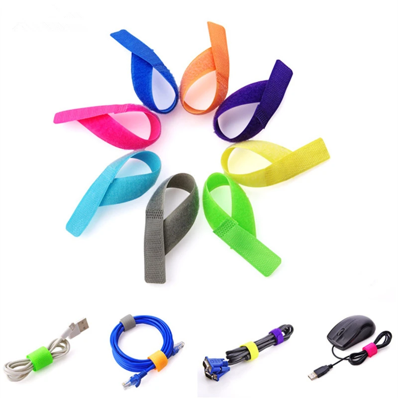 Bobinador de cables de nailon, organizador de cables, soporte para auriculares, Protector de cables de ratón, correas de bridas, 100 piezas