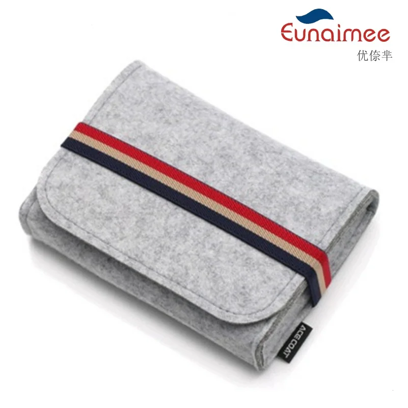 Electronic Gadgets Storage Bag HDD Mouse Adapter Digital Accessories Felt Pouch Fashion Portable Power Bank Case Purse