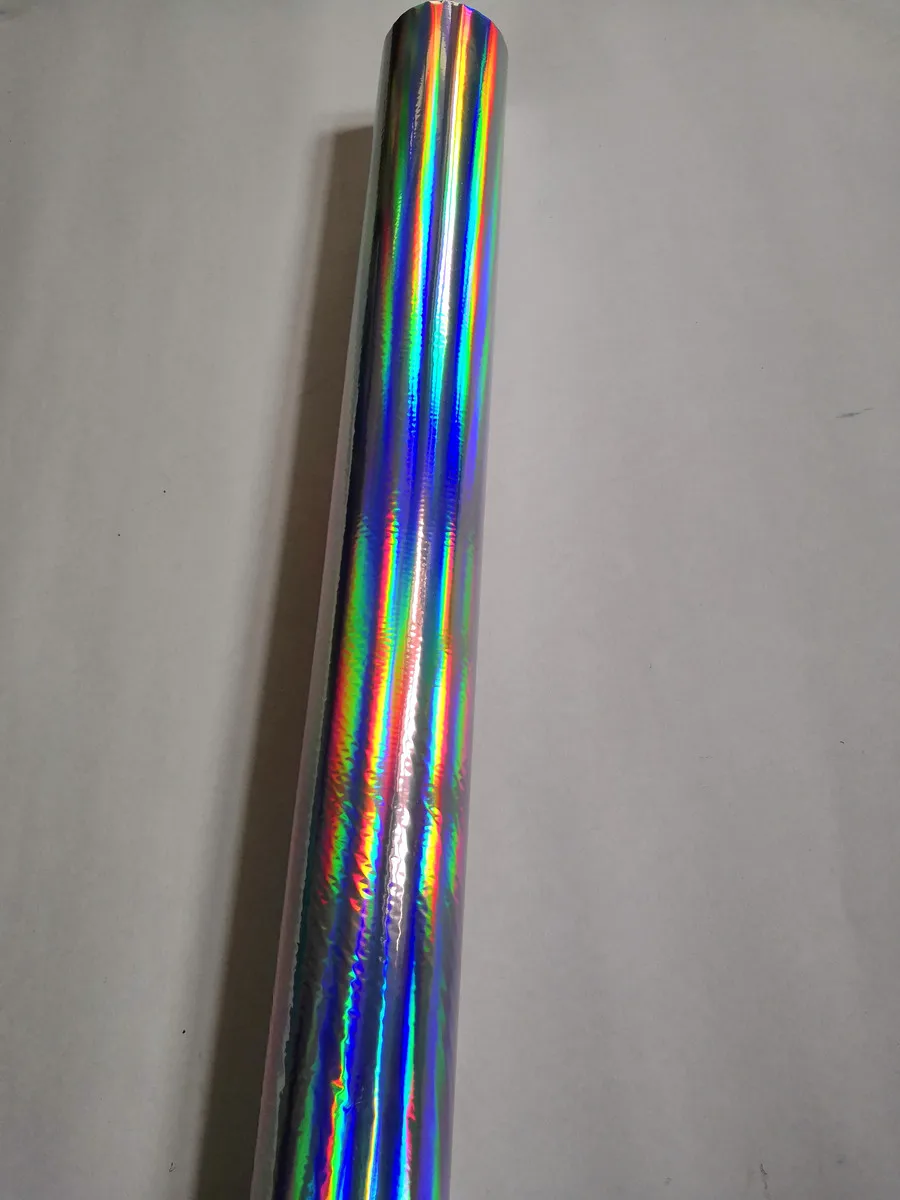 Plain holographic foil silver color rainbow light seamless hot press on  paper or plastic  stamping foil