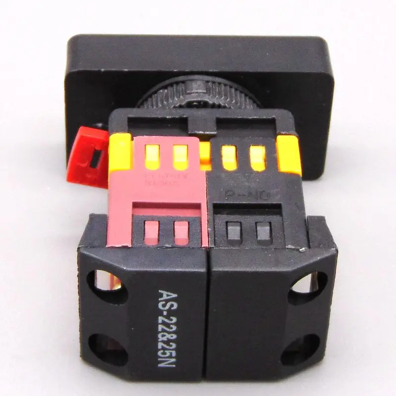AS-22N 25N Start-stop Double Pushbuttons Switch With LED Lamp  Mounting hole 22mm 25mm AC220V