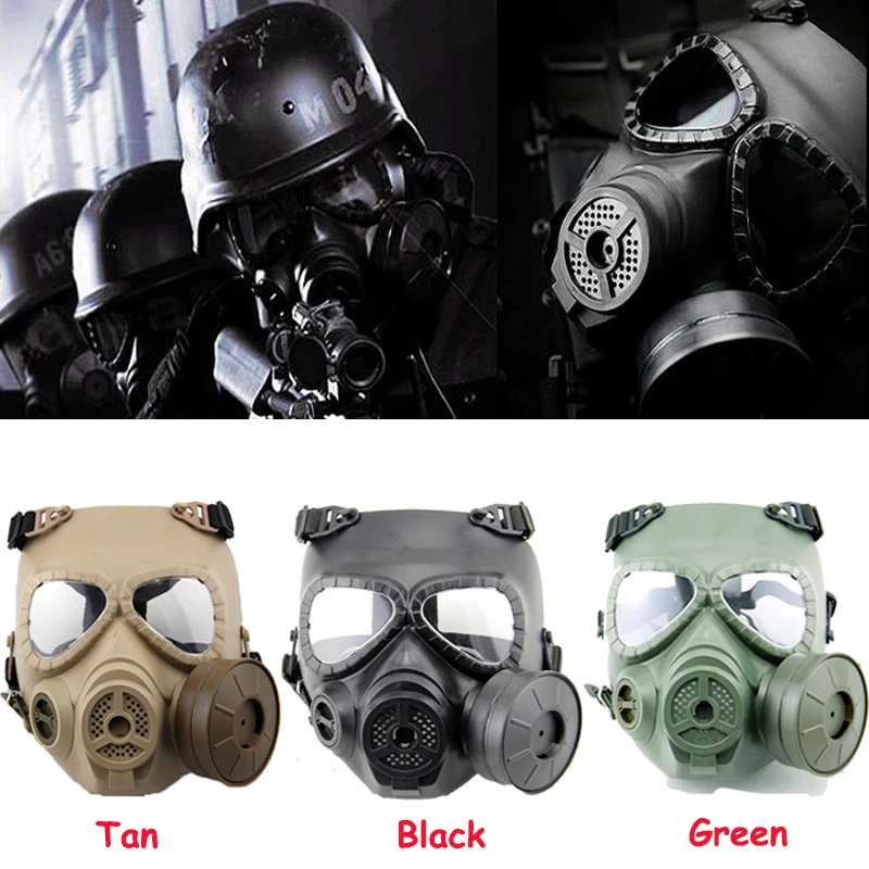 Tactical Airsoft Protection Masks Full Face Resin Mask With Fan For CS Cosplay Paintball Game Protection Respirator Mask