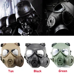 Tactical Airsoft Protection Masks Full Face Resin Mask With Fan For CS Cosplay Paintball Game Protection Respirator Mask