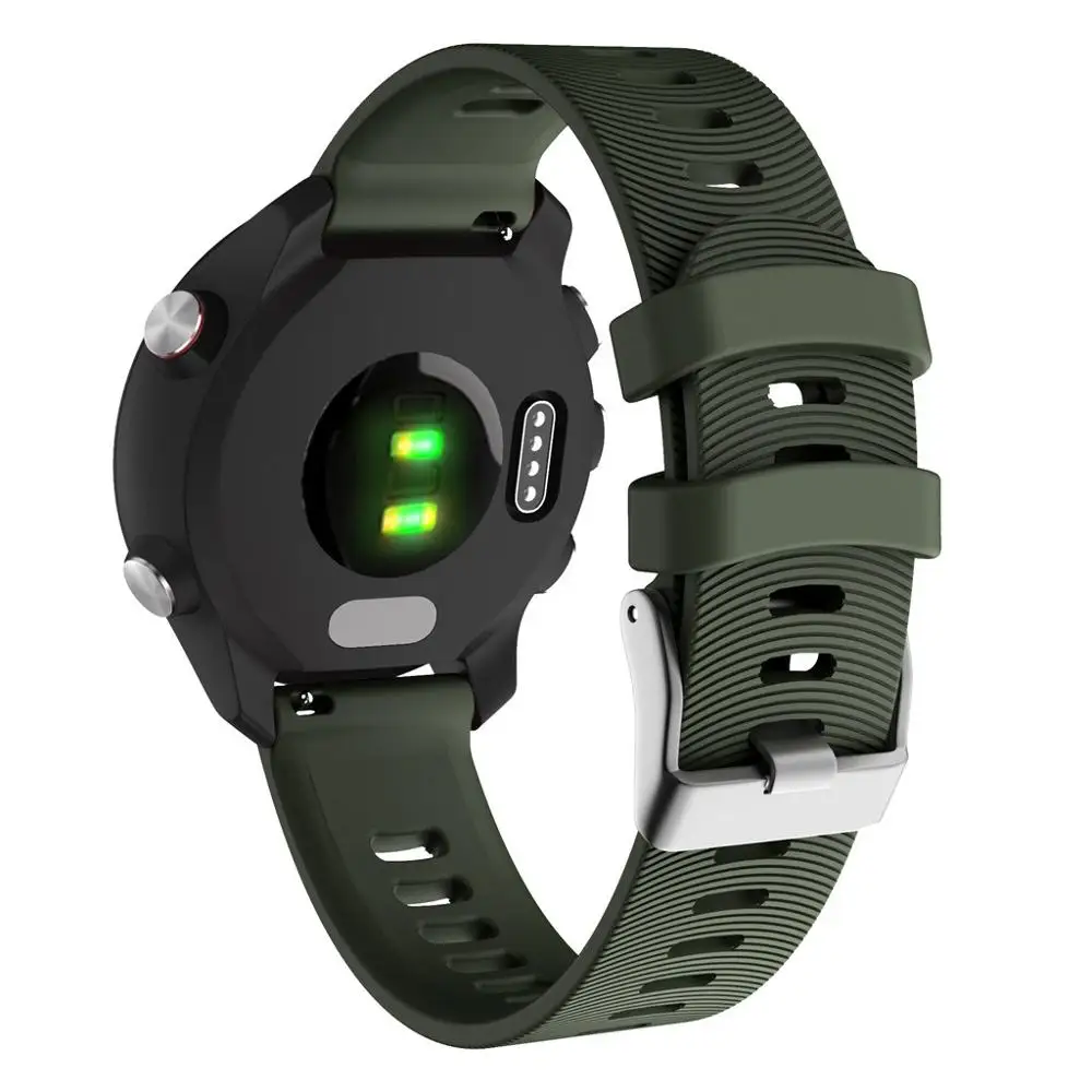 กีฬาซิลิโคนสายนาฬิกาสำหรับ Garmin Forerunner 245 สร้อยข้อมือสมาร์ทนาฬิกาอุปกรณ์สวมใส่