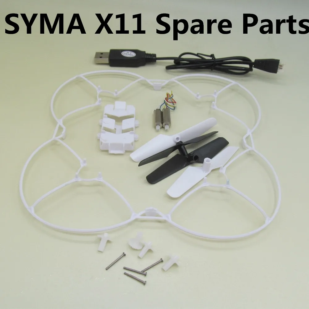 SYMA X11 Spare Parts Access Props Propeller Blade 615 Motor CW CCW Motor Battery Cover Guard USB Cable Mini Drone Quadcopter