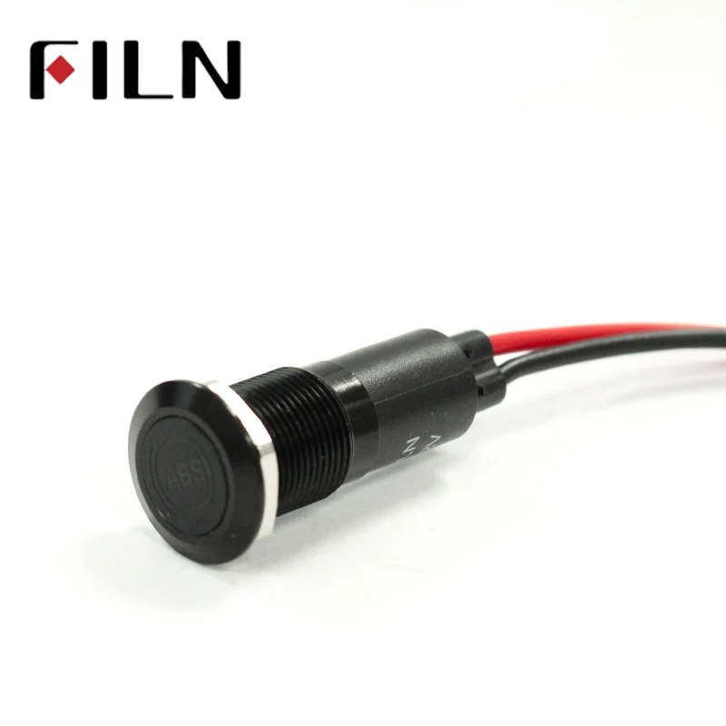 Lámpara LED de advertencia para salpicadero de coche, luces de señal a prueba de agua de 16mm, 12V, instrumento piloto