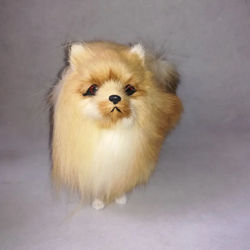 real life toy pomeranian 23x20cm model polyethylene&furs standing dog model home decoration props ,model gift h0676