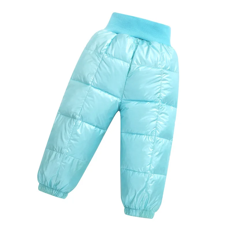 Children pants winter kids space silver down trousers girls baby cotton pants child boys thick trousers warming windproof pants