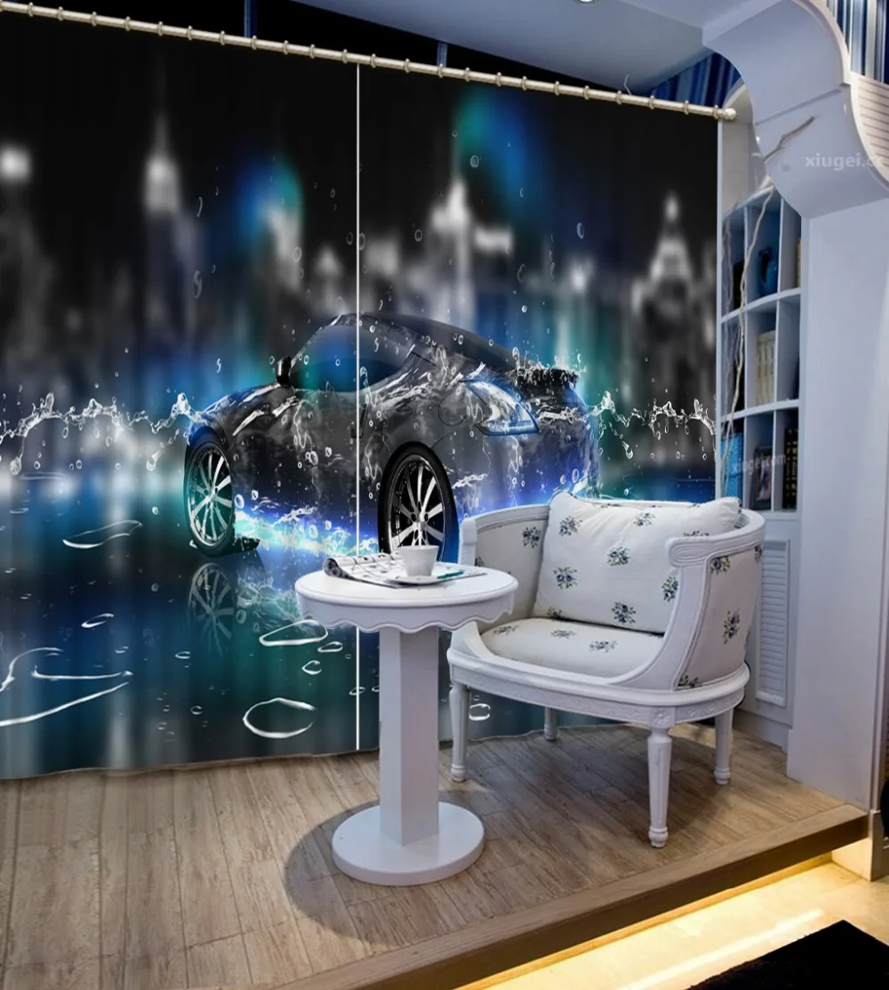 

customize 3d curtains for living room bedroom window Car water ripple blackout curtains