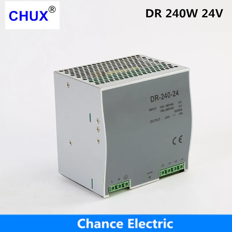 

Din rail type Switching Power supply 240w 24V 10A Single Output AC/dc input SMPS DR240w-24v for cnc cctv led light