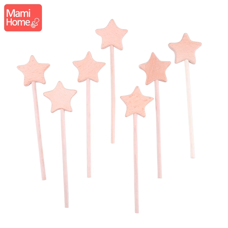 

mamihome 1Pc Wooden Teething Toys Beech Wooden Star Eco-friendly Montessori Toys Baby Wooden Teething Play Gym Baby Teether