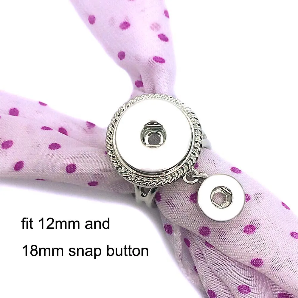 Interchangeable 001 Fashion Flowers 12mm 18mm snap button Scarf Buckle Scarf Clips For Women bracelet Jewelry gift