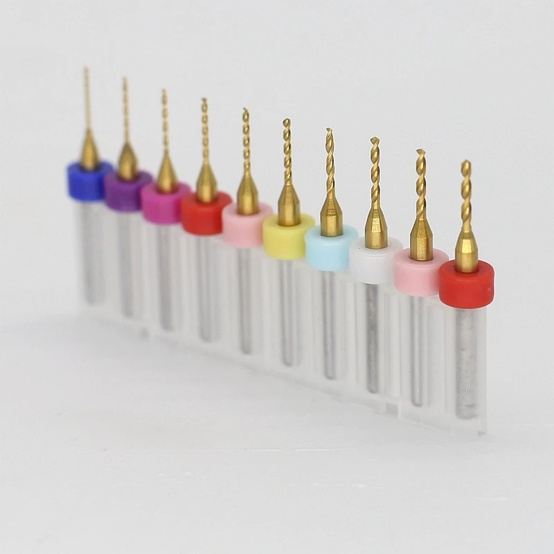 Hangxin 0.6-1.5 Mm Karbit PCB Bor Bit Set 10 Pcs Logam Pengeboran Cutter CNC Router Pengeboran Woodworking Alat bor