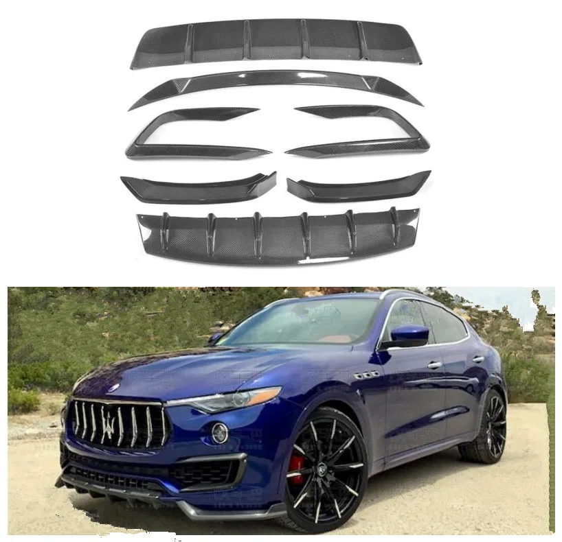 

Carbon Fiber Front & Rear Lip Spoiler For Maserati Levante 2016 2017 2018 2019 High Quality Spoilers Auto Diffuser Accessories