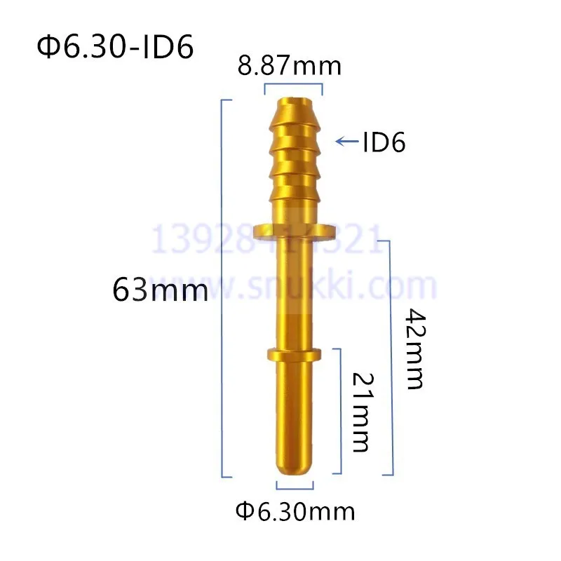 6.30 7.89 9.49 9.89 ID6 ID8 auto Fuel line quick connector universal general comon longer metal male connector 2pcs a lot