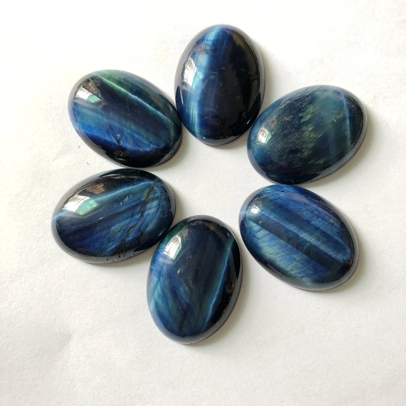 AA Quality Natural Blue Tiger Eye Cabochons Oval 22x30mm CAB Semi precious stone Jewelry Cabochon Ring Face 3pcs/lot