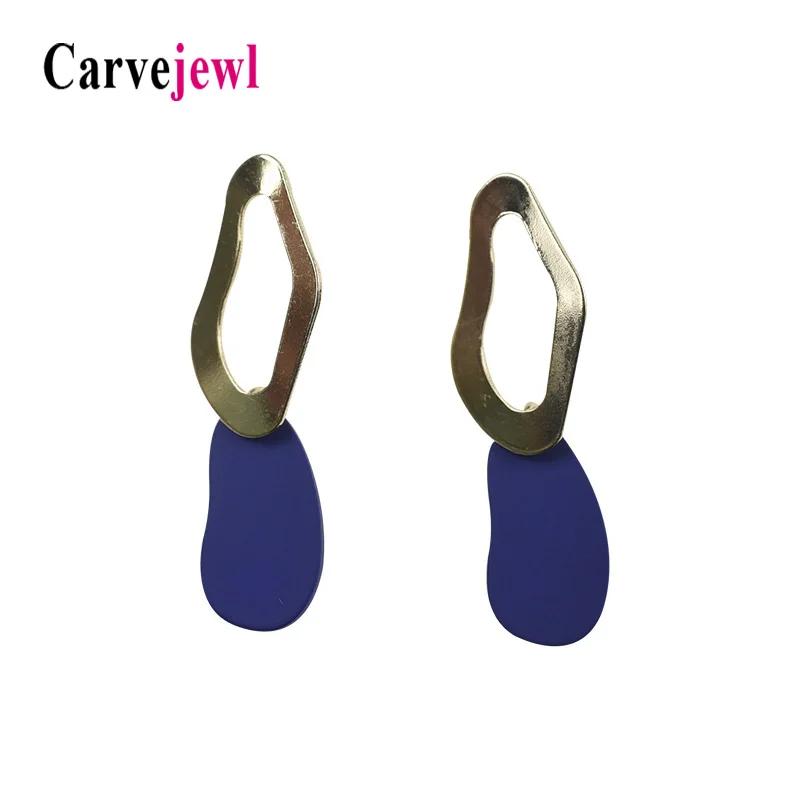 Carvejewl Drop Dangle Earrings simple metal Stamping irregular geometric earrings new colorful coating earring for women jewelry