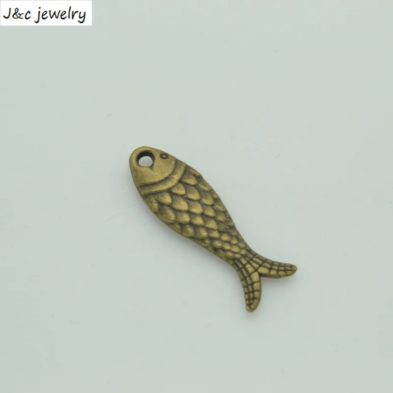 

25 pcs 23*7 mm Zinc Alloy Ancient bronze fish DIY Charms Pendants D776