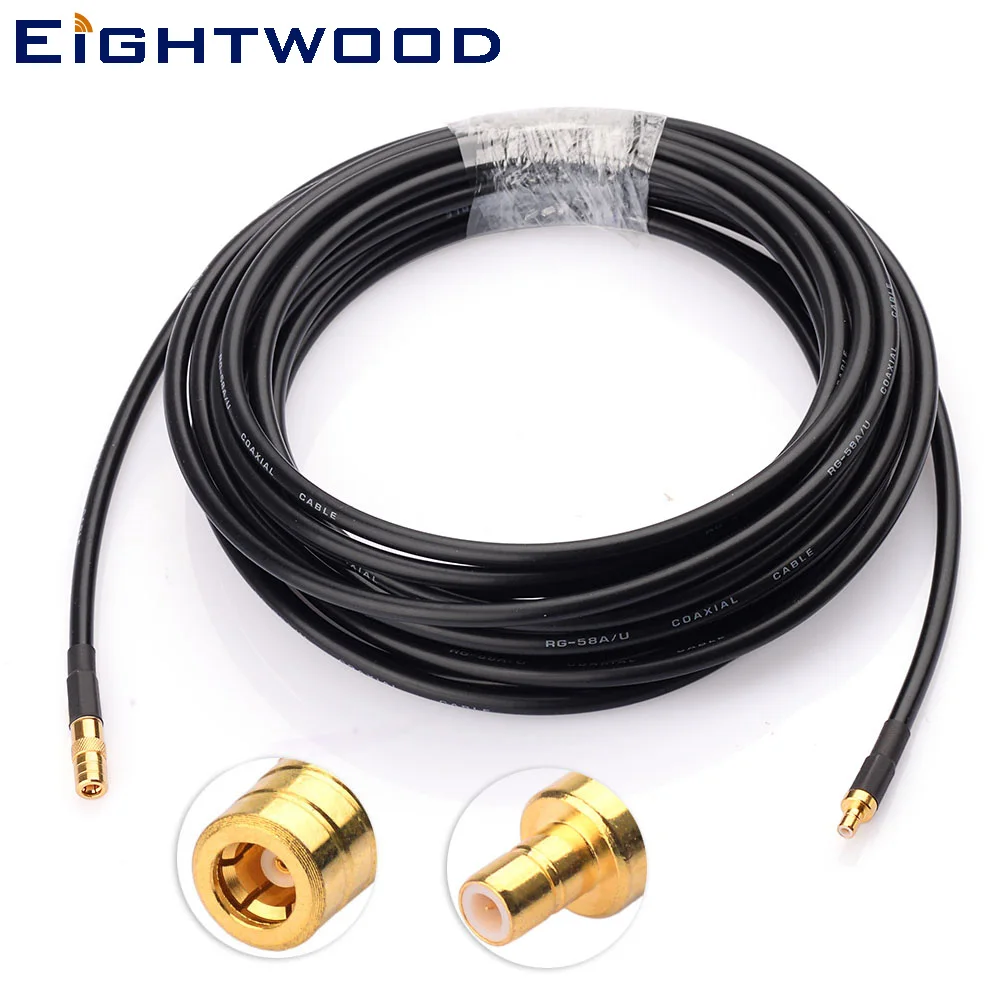 Eightwood Truck Home Commercial DAB Satellite Radio Extension Cable SMB Female to Male RG58 Coax for Model 7754 7759 BR-Trucker