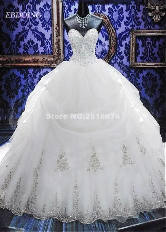 진짜 사진 vestidos 드 novia 공 가운 웨딩 드레스 사용자 정의 만든 로브 드 mariage 플러스 크기 웨딩 드레스 자 수