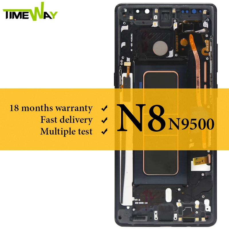 

Super AMOLED LCD For Samsung Note 8 N9500 N950F LCD Display With Frame With Touch Screen Digitizer For Samsung N9500 N950F