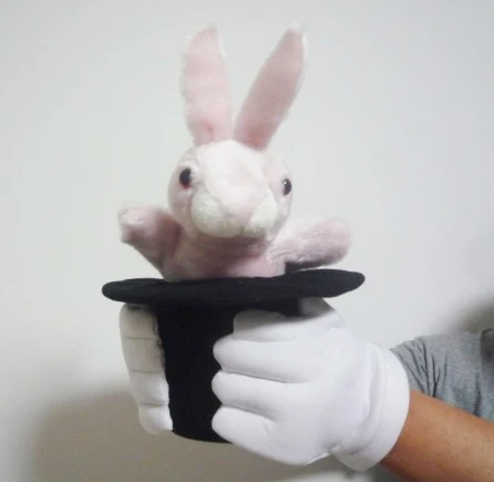 Marionnette Lapin ZQION Avec Chapeau – Tour De Magie Facile, Gant Blanc Inclus, Pour Enfants