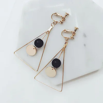 

Geometric simple pearl long earings fashion jewelry