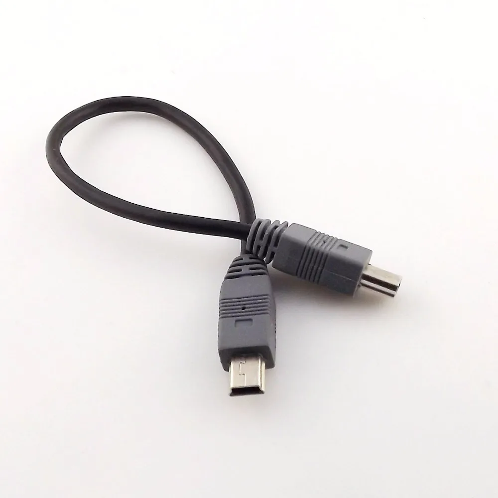 1pcs Mini USB Type B Male To Male 5 Pin Converter OTG Sync Adapter Lead Data Cable 20cm