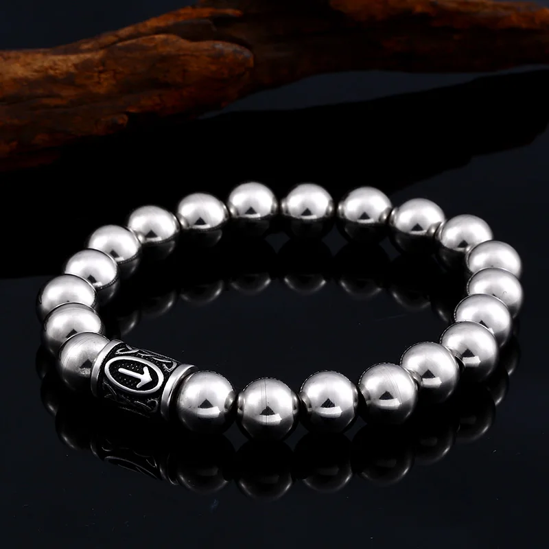 Beier 316L Stainless Steel dropshipping high quanlity Viking rune beads Bracelet Myth Amulet for Men gift jewelry hss010