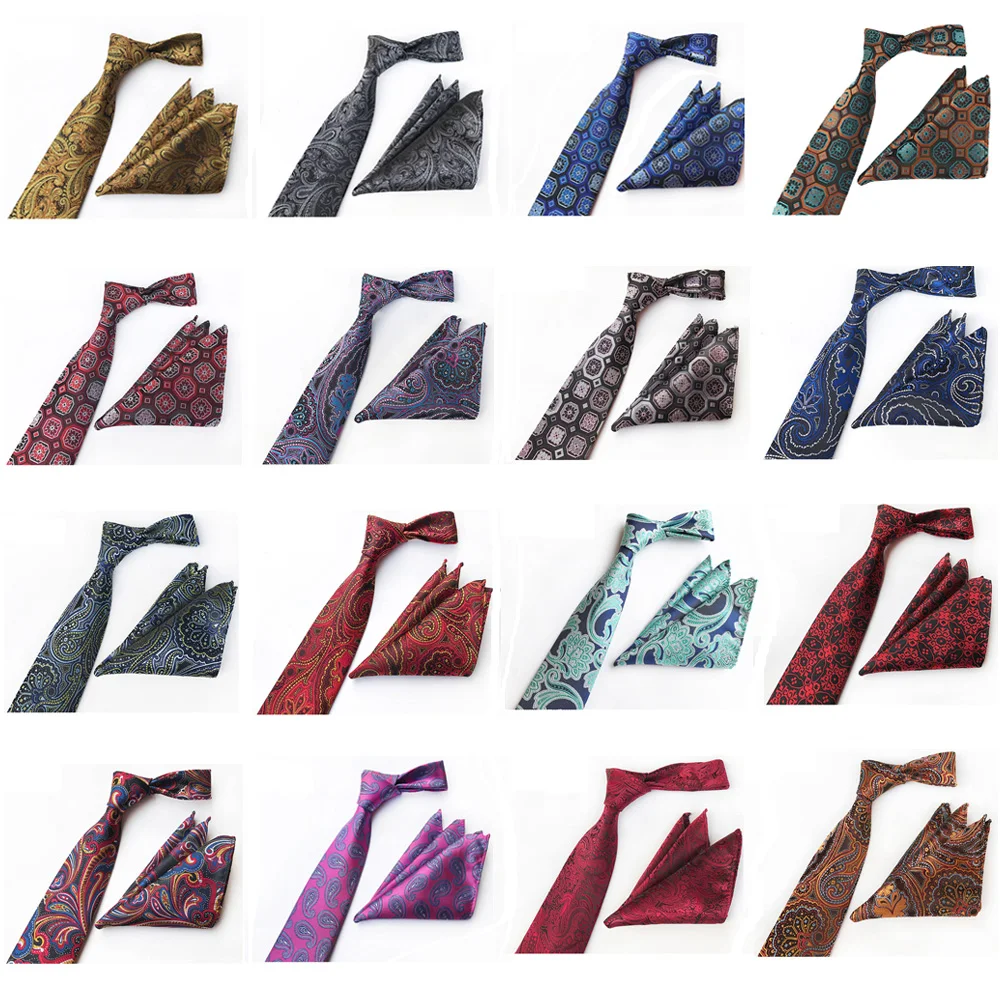 

Mens Fashion Geometric Floral Paisley Necktie Handkerchief Pocket Square Set BWTHZ0502
