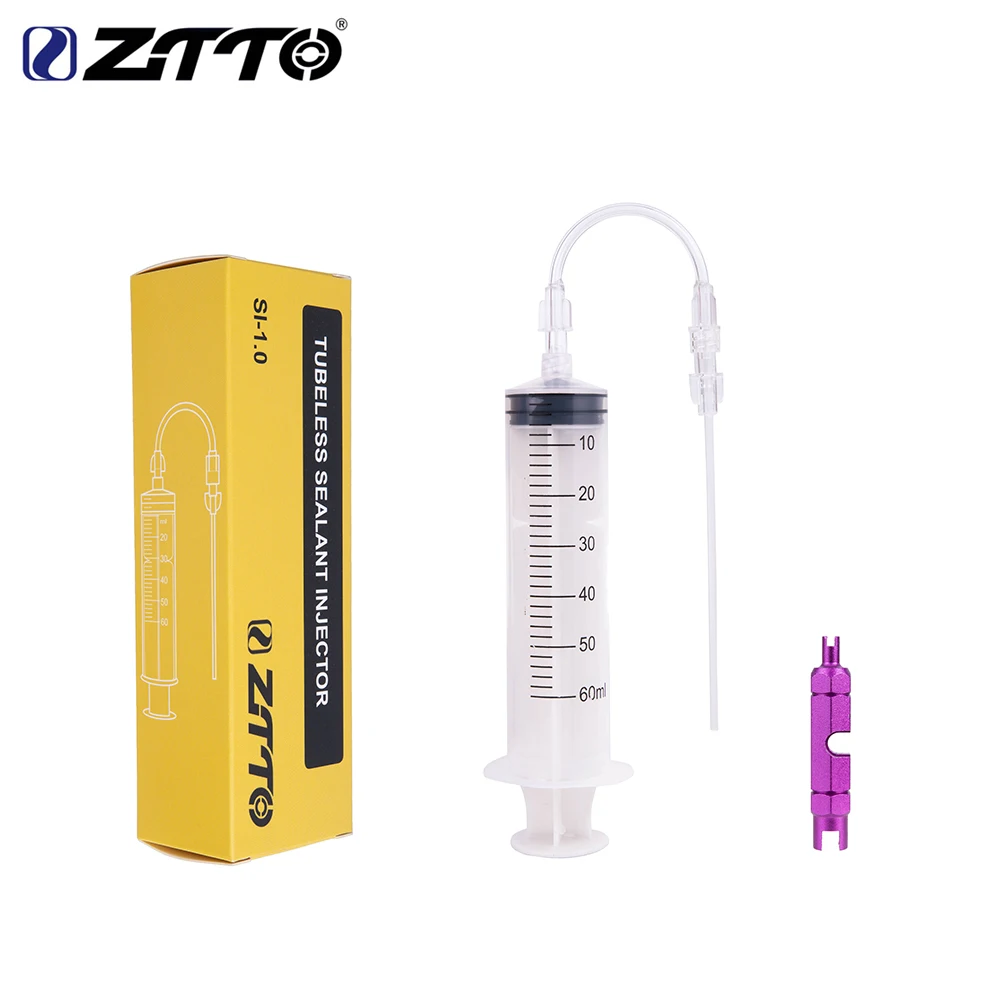 ZTTO MTB Mountain Road Bike Tubeless Sealant Injector For Bicycle Tubeless Tire UST Tyre No Inner Tubes Use With Valve Core Tool