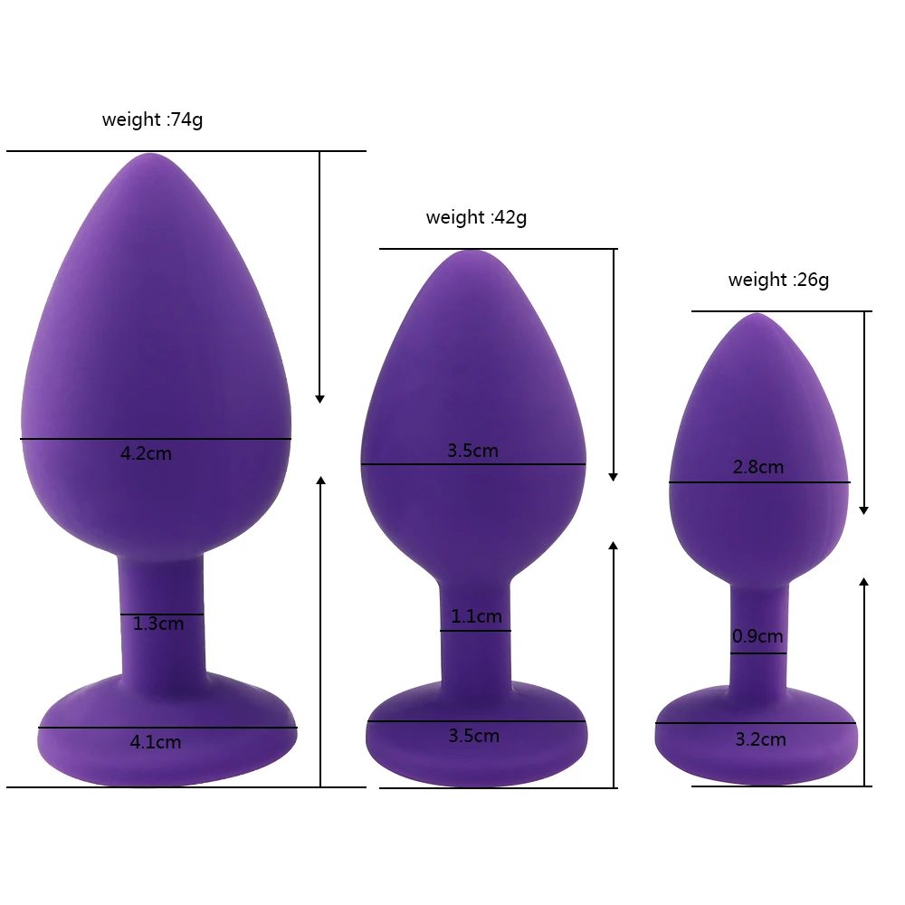 S/M/L 100%Silicone Butt Plug Anal Plugs Unisex Sex Stopper 3 Different Size Adult Toys for Men/Women Anal Trainer For Couples SM