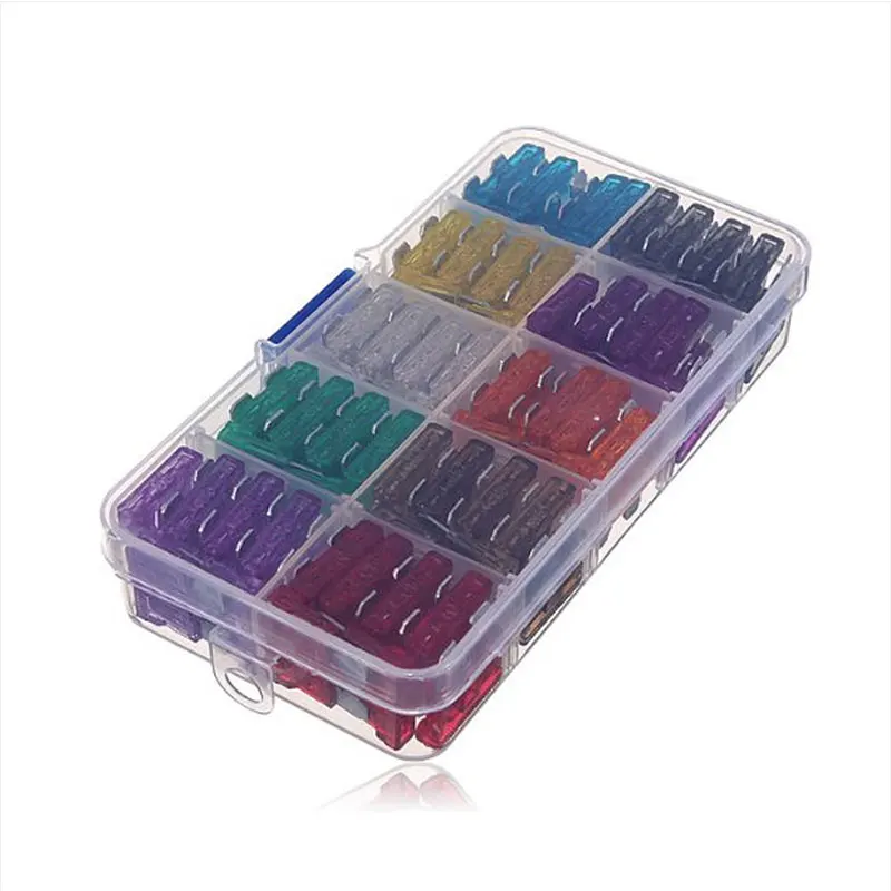 Hot Sales 120PCS Mini Blade Fuses Assortment Set 5 7.5 10 15 20 25 30A Amp Car Fuse Box ATM Auto Truck Parts