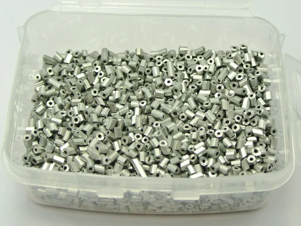 

5000 Silver Colour Metallic Glass Tube Bugle Seed Beads 2X2mm + Storage Box