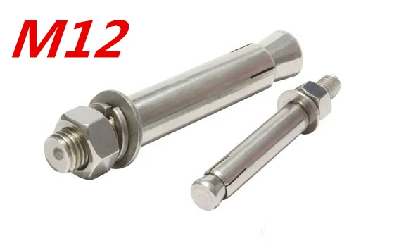 

2pcs/lot M12*80//90/100/120/150mm 304 stainless steel expansion bolts expansion screws car repair expansion screw