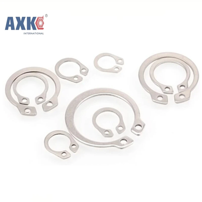 100Pcs GB894 Gourd Type Washer 3mm 4mm 5mm 6mm 304 Stainless Steel C-type Elastic Ring External Circlip Snap Retaining  Circlip