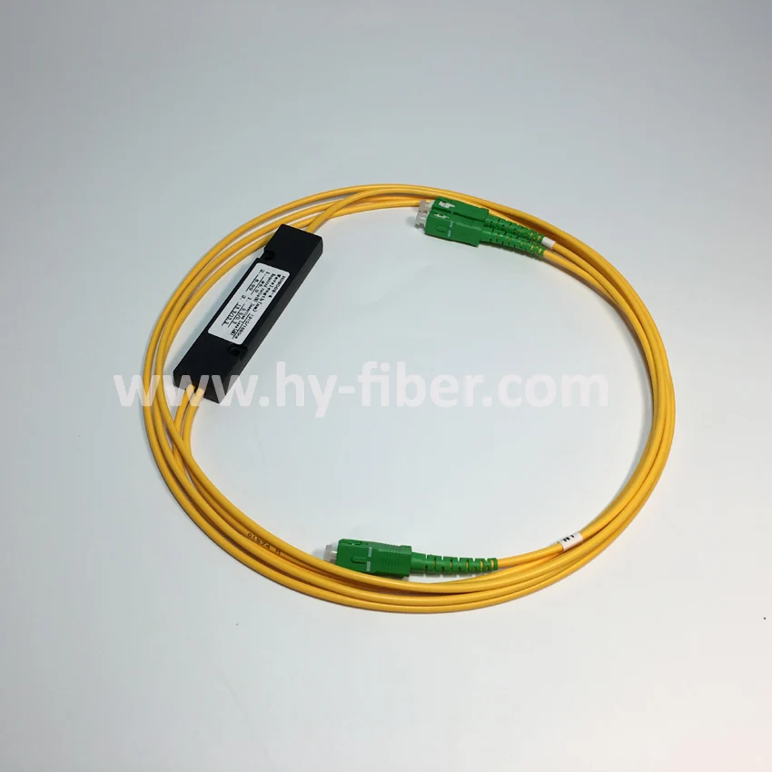 Fiber optical splitter, 1x2, double window, SM SC/APC connector, g652.d cable, 3.0mm long, 1m long