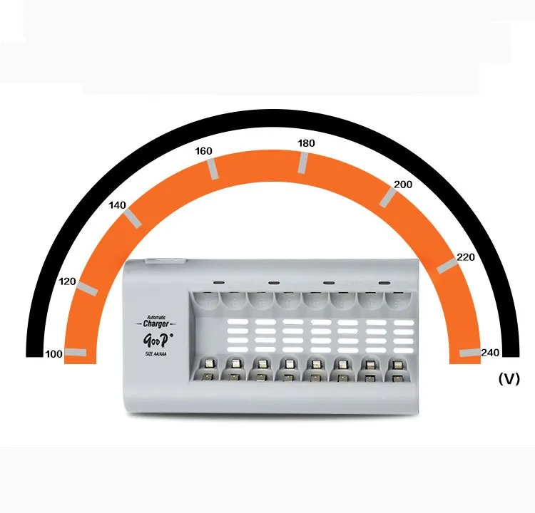 8 × bty aa 3000 سلسلة 1.2 فولت 850 مللي أمبير aa قابلة للشحن ni شاحن godp aa aaa البطارية و 1x الاتحاد GD-808A